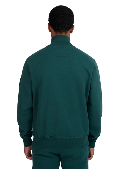 SANDBANKS QUARTER ZIP COTTON FLEECE SWEATSHIRT EMERALD GREEN 3XL RRP £175 BNWT