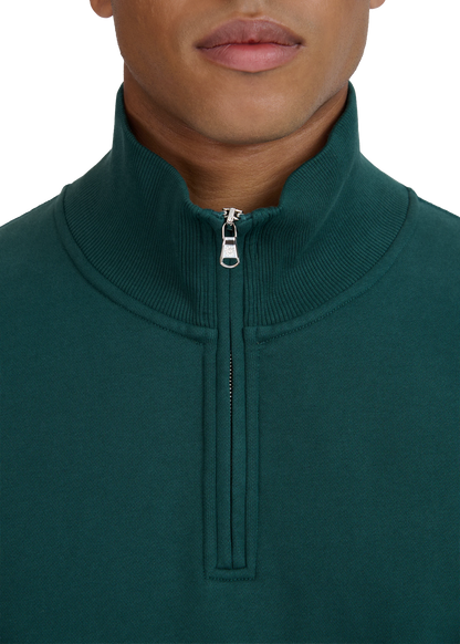 SANDBANKS QUARTER ZIP COTTON FLEECE SWEATSHIRT EMERALD GREEN 3XL RRP £175 BNWT