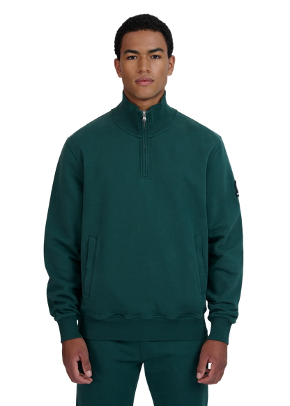 SANDBANKS QUARTER ZIP COTTON FLEECE SWEATSHIRT EMERALD GREEN 3XL RRP £175 BNWT