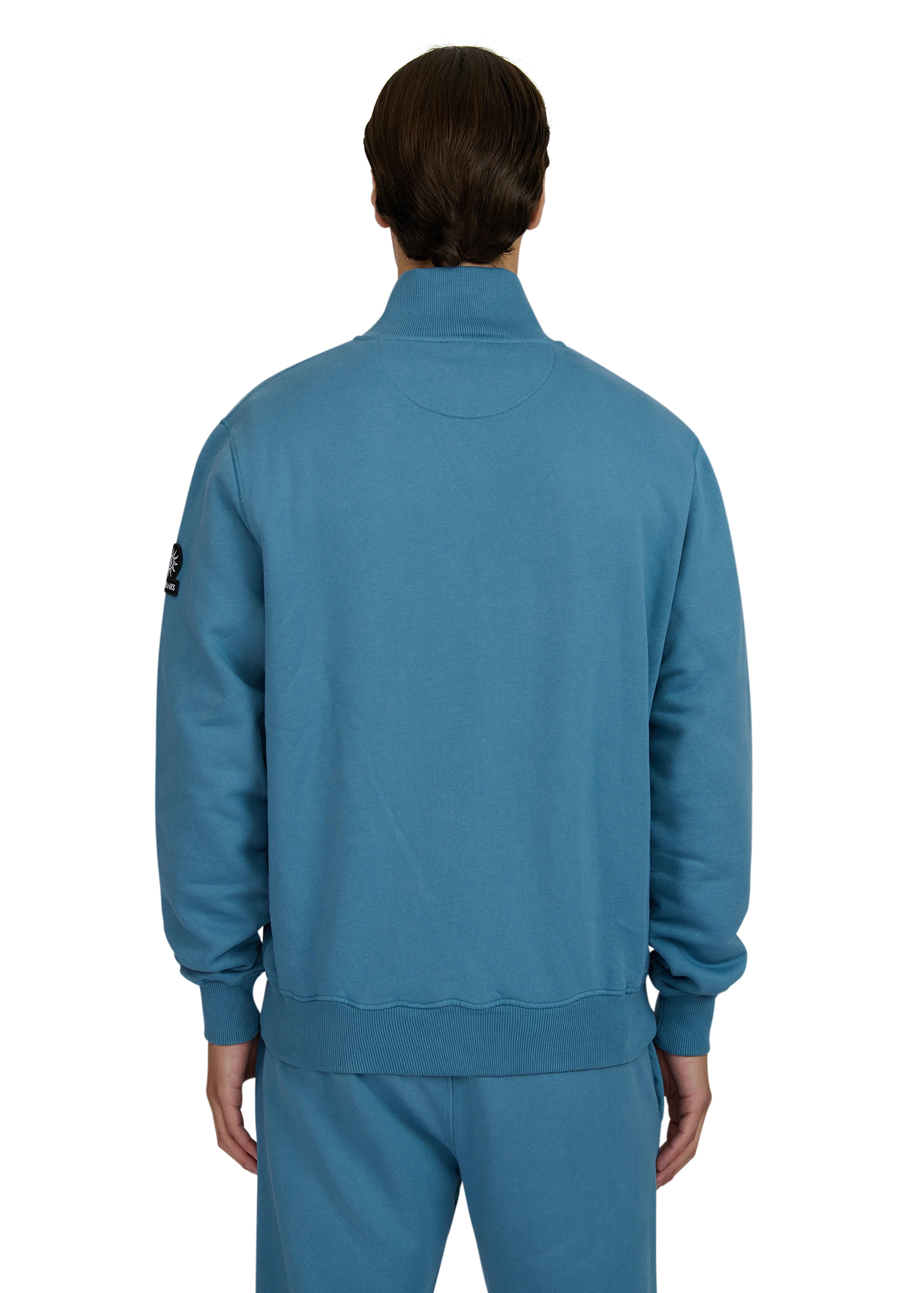 SANDBANKS QUARTER ZIP COTTON FLEECE SWEATSHIRT TEAL BLUE 2XL RRP £175 BNWT