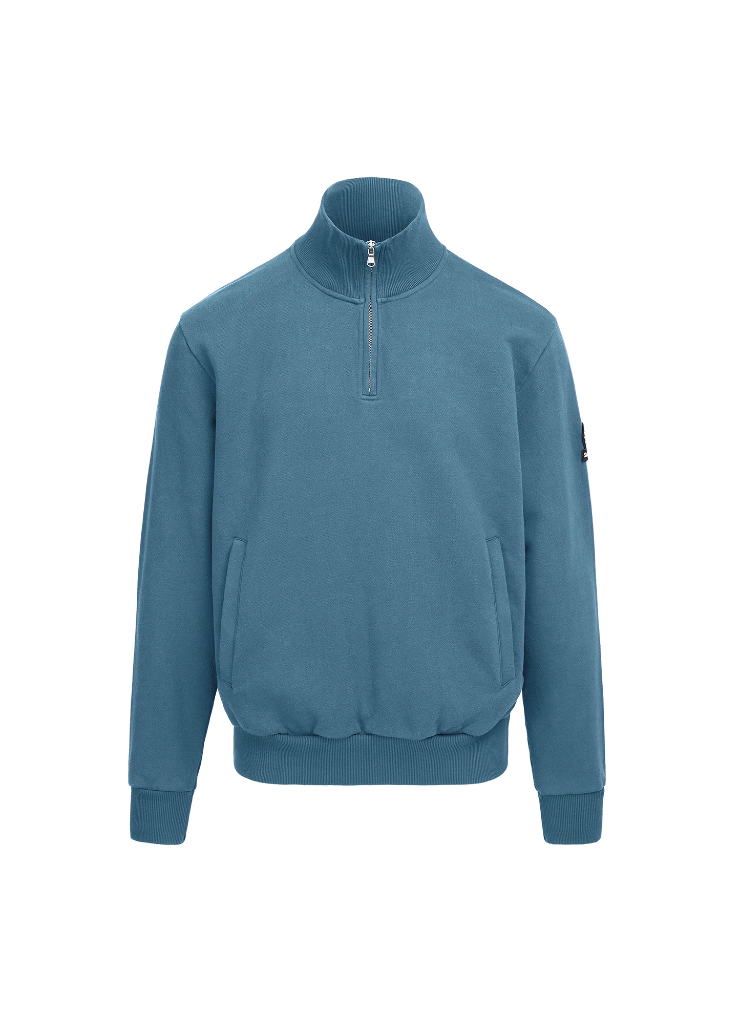 SANDBANKS QUARTER ZIP COTTON FLEECE SWEATSHIRT TEAL BLUE 2XL RRP £175 BNWT
