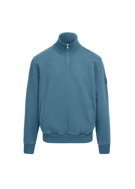 SANDBANKS QUARTER ZIP COTTON FLEECE SWEATSHIRT TEAL BLUE 2XL RRP £175 BNWT