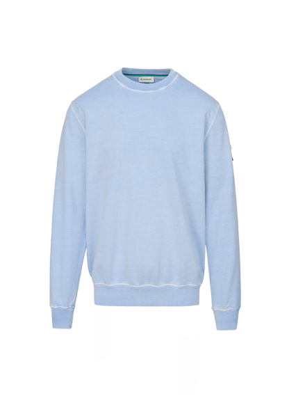 SANDBANKS BADGE LOGO MINERAL WASH COTTON SWEATSHIRT DUSTY BLUE 3XL RRP £160 BNWT