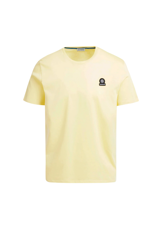 SANDBANKS BADGE LOGO COTTON T-SHIRT LIGHT YELLOW 2XL RRP £85 BNWT