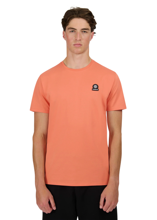 SANDBANKS BADGE LOGO COTTON T-SHIRT CORAL ORANGE RRP £85 BNWT