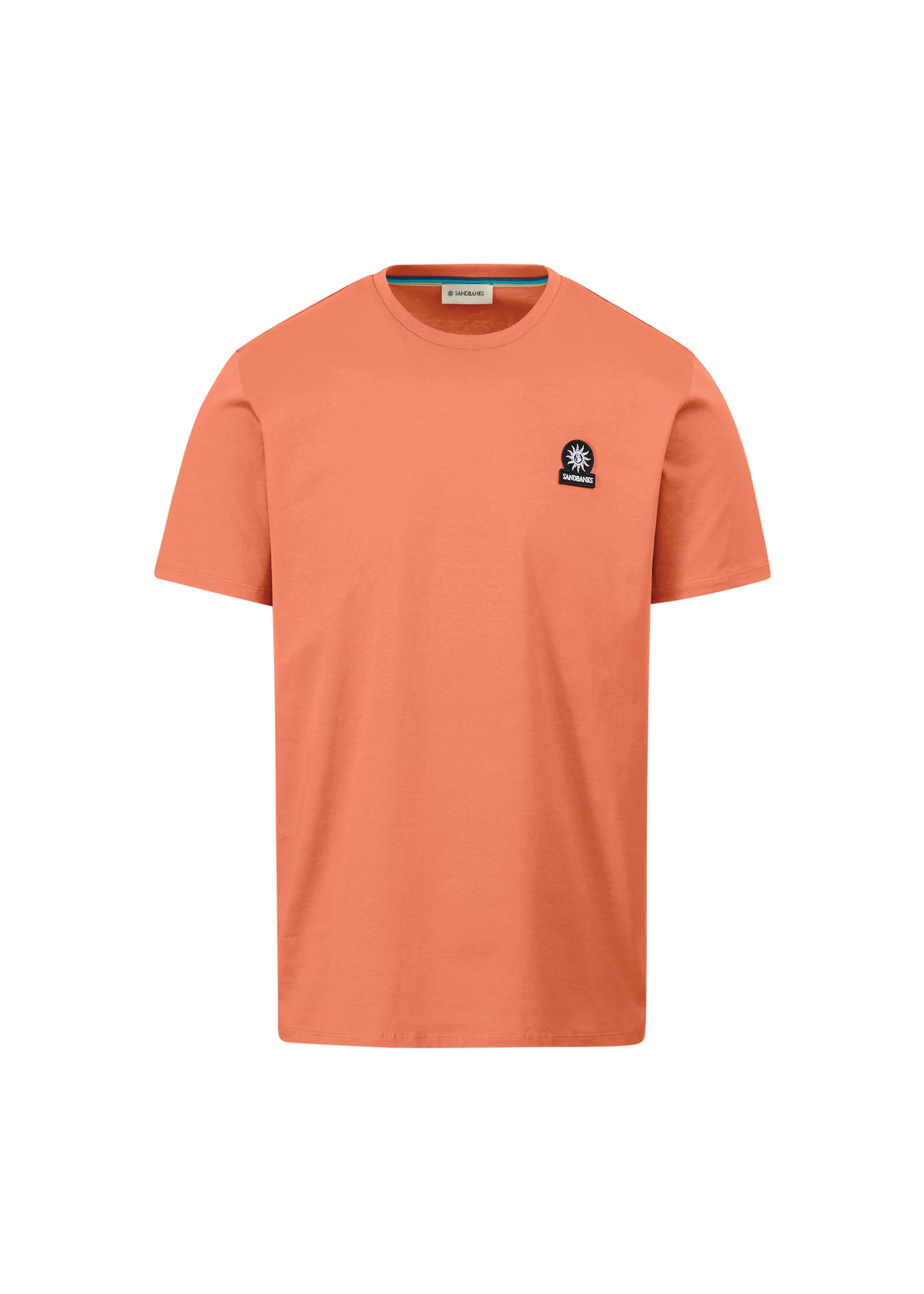 SANDBANKS BADGE LOGO COTTON T-SHIRT CORAL ORANGE 2XL RRP £85 BNWT