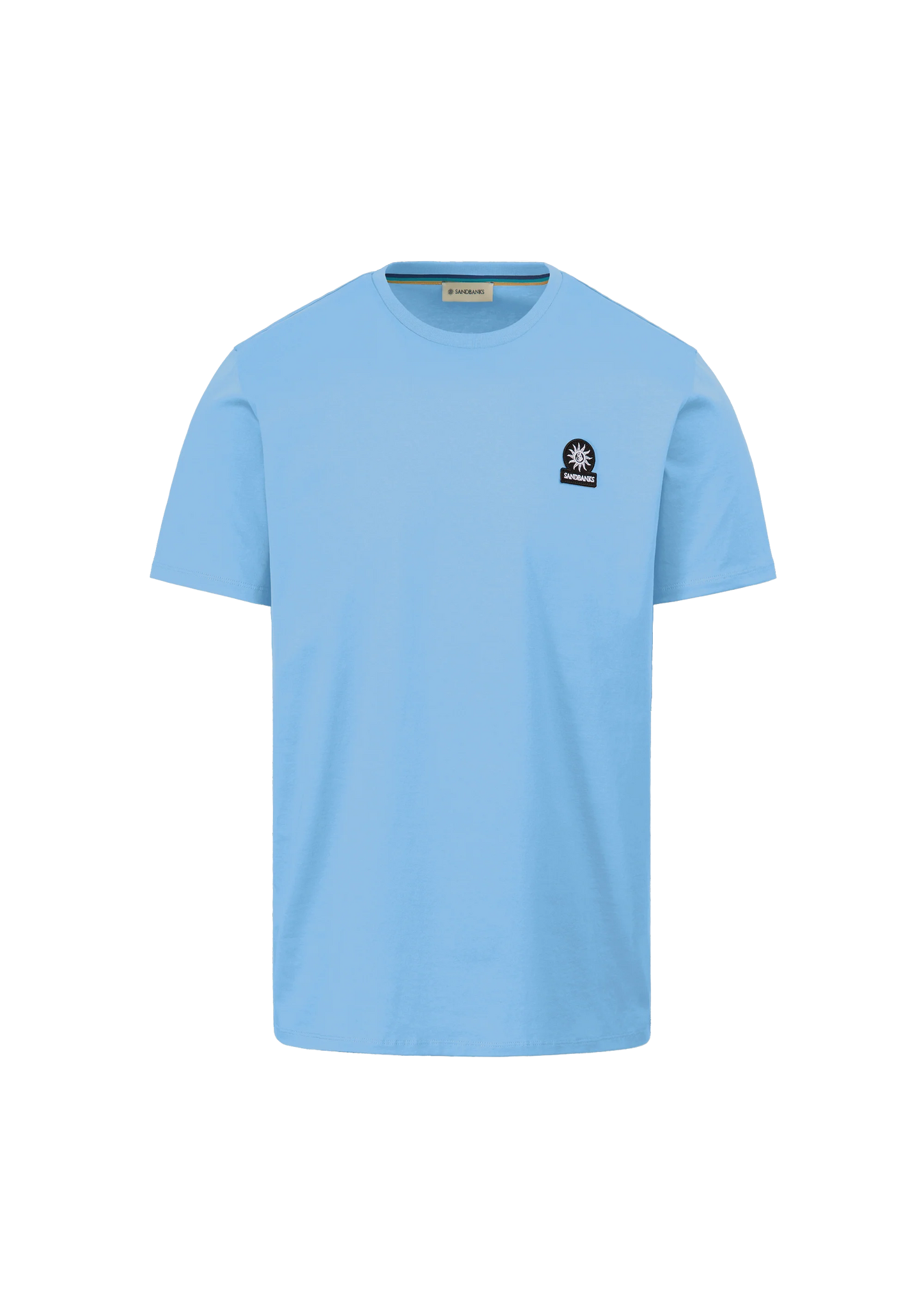 SANDBANKS BADGE LOGO SLIM FIT T-SHIRT DUSTY BLUE RRP £85 BNWT