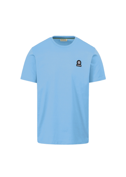 SANDBANKS BADGE LOGO SLIM FIT T-SHIRT DUSTY BLUE RRP £85 BNWT