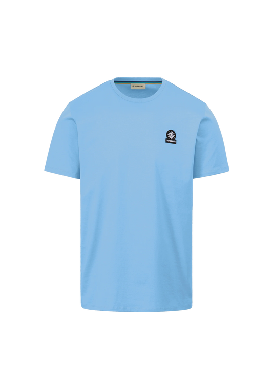 SANDBANKS BADGE LOGO SLIM FIT T-SHIRT DUSTY BLUE RRP £85 BNWT