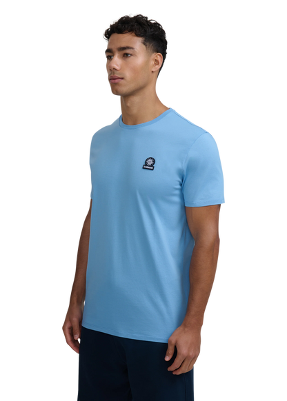SANDBANKS BADGE LOGO SLIM FIT T-SHIRT DUSTY BLUE RRP £85 BNWT