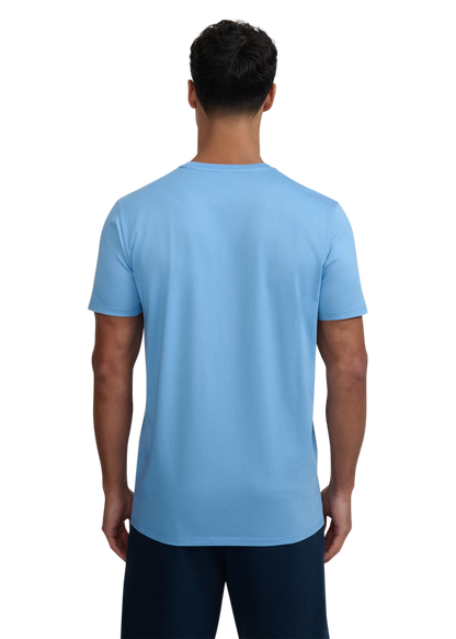 SANDBANKS BADGE LOGO SLIM FIT T-SHIRT DUSTY BLUE RRP £85 BNWT