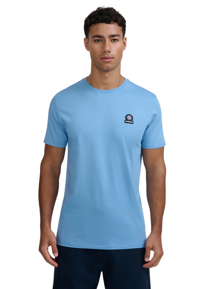 SANDBANKS BADGE LOGO SLIM FIT T-SHIRT DUSTY BLUE RRP £85 BNWT