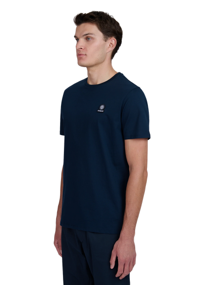 SANDBANKS BADGE LOGO SLIM FIT T-SHIRT NAVY BLUE RRP £85 BNWT