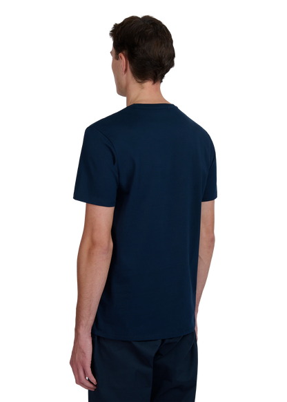 SANDBANKS BADGE LOGO SLIM FIT T-SHIRT NAVY BLUE RRP £85 BNWT
