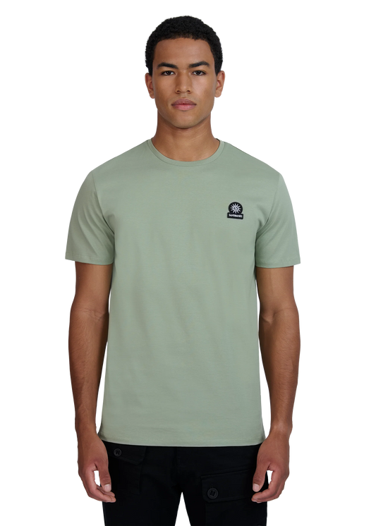 SANDBANKS BADGE LOGO SLIM FIT T-SHIRT SAGE GREEN RRP £85 BNWT
