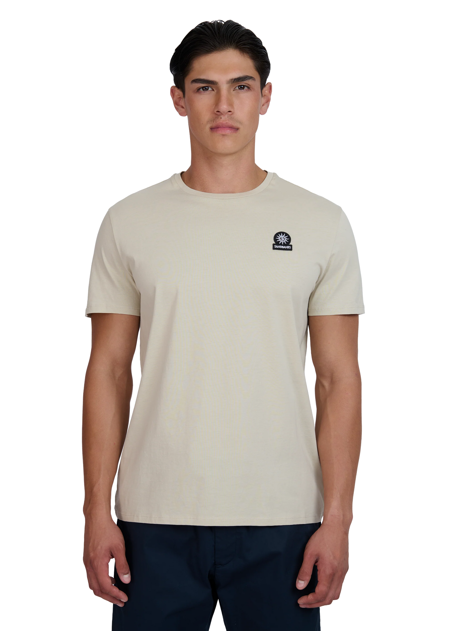 SANDBANKS BADGE LOGO COTTON T-SHIRT STONE BEIGE 4XL RRP £85 BNWT