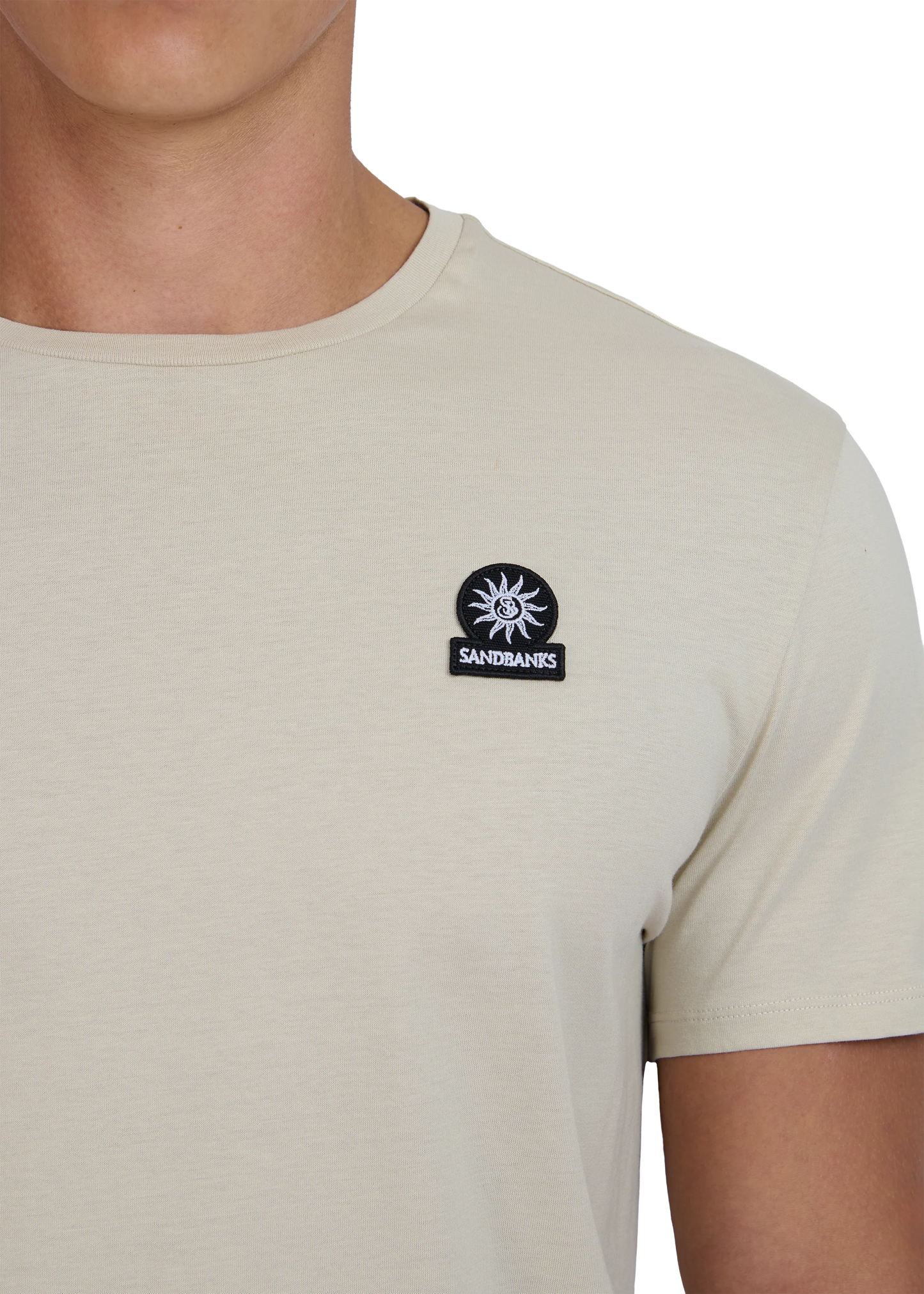 SANDBANKS BADGE LOGO COTTON T-SHIRT STONE BEIGE 4XL RRP £85 BNWT