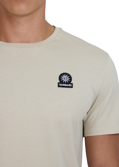SANDBANKS BADGE LOGO COTTON T-SHIRT STONE BEIGE 4XL RRP £85 BNWT
