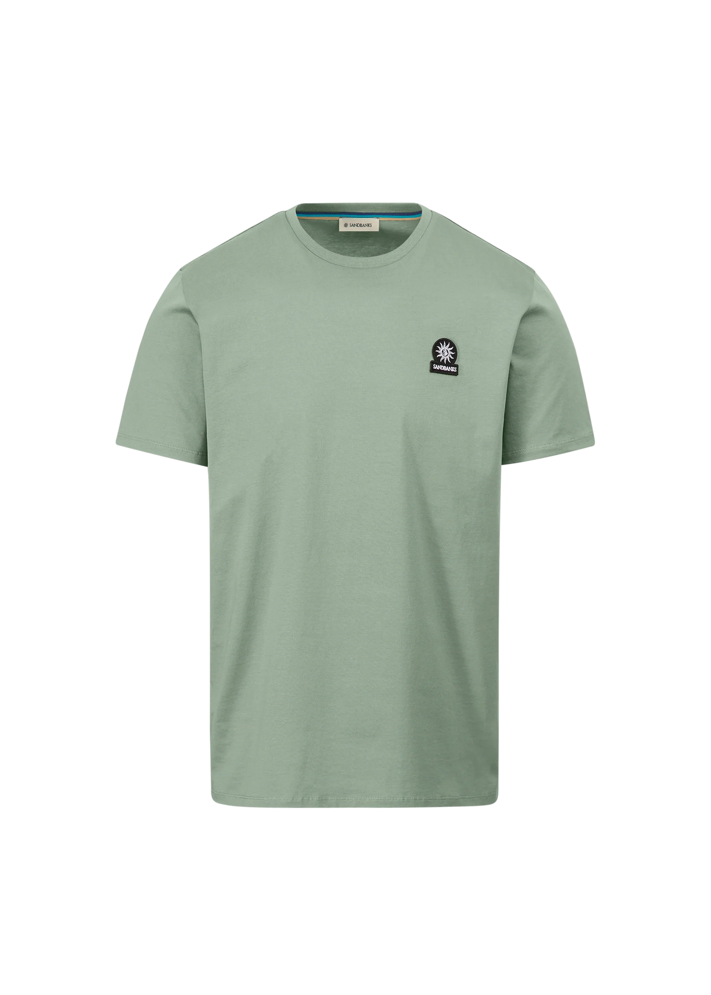 SANDBANKS BADGE LOGO SLIM FIT T-SHIRT SAGE GREEN RRP £85 BNWT