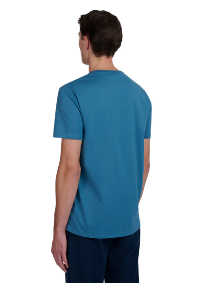 SANDBANKS BADGE LOGO SLIM FIT T-SHIRT TEAL BLUE RRP £85 BNWT