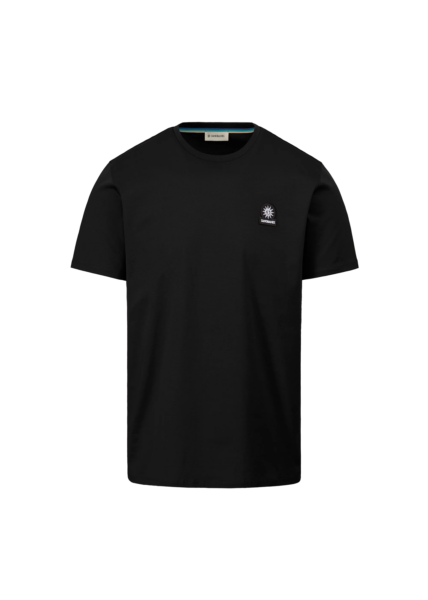 SANDBANKS BADGE LOGO SLIM FIT T-SHIRT BLACK RRP £85 BNWT