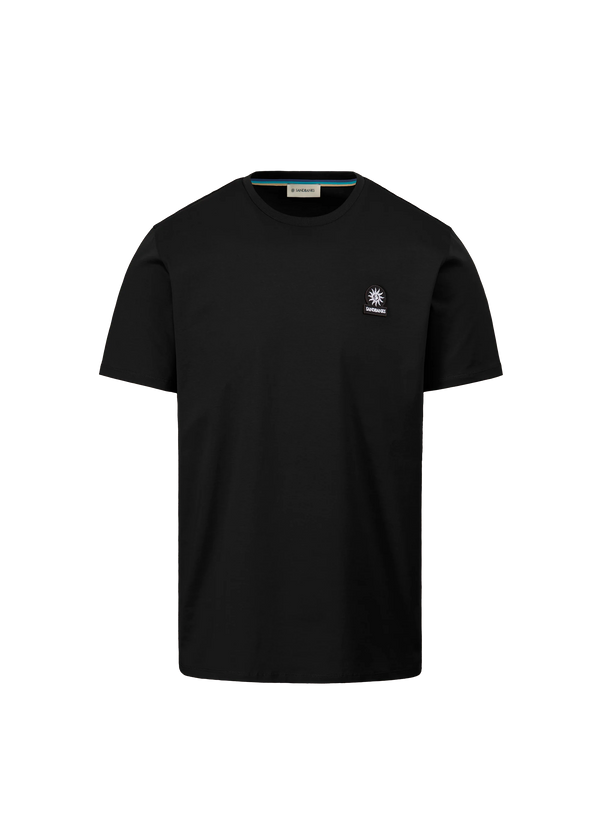 SANDBANKS BADGE LOGO SLIM FIT T-SHIRT BLACK RRP £85 BNWT