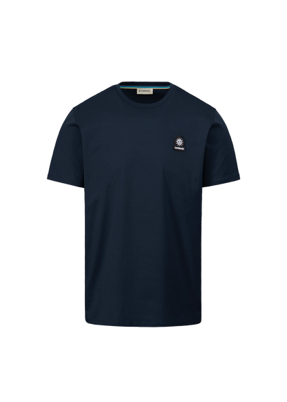SANDBANKS BADGE LOGO SLIM FIT T-SHIRT NAVY BLUE RRP £85 BNWT