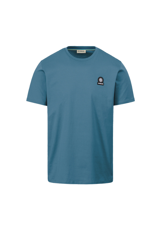 SANDBANKS BADGE LOGO SLIM FIT T-SHIRT TEAL BLUE RRP £85 BNWT
