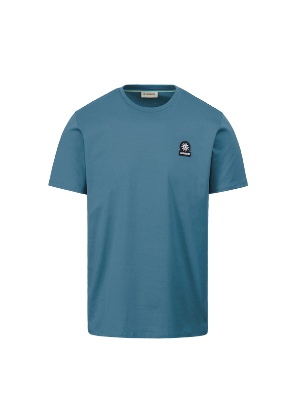 SANDBANKS BADGE LOGO SLIM FIT T-SHIRT TEAL BLUE RRP £85 BNWT