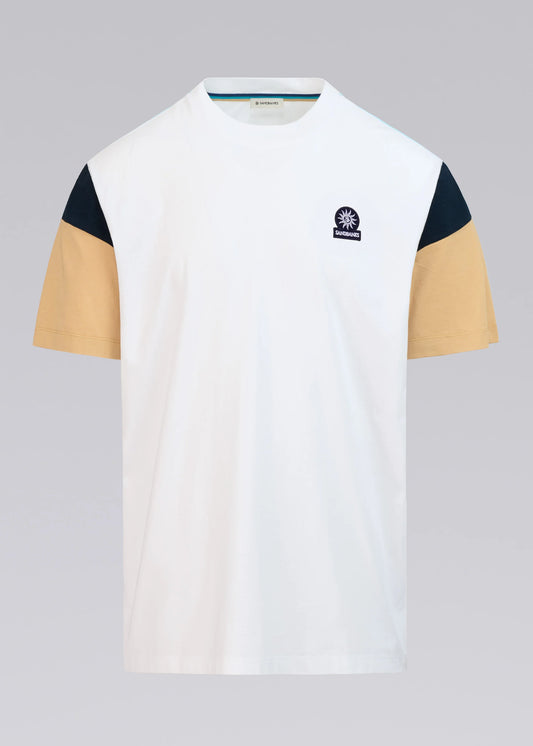 SANDBANKS BADGE LOGO RELAXED PANEL COTTON T-SHIRT WHITE 3XL RRP £90 BNWT