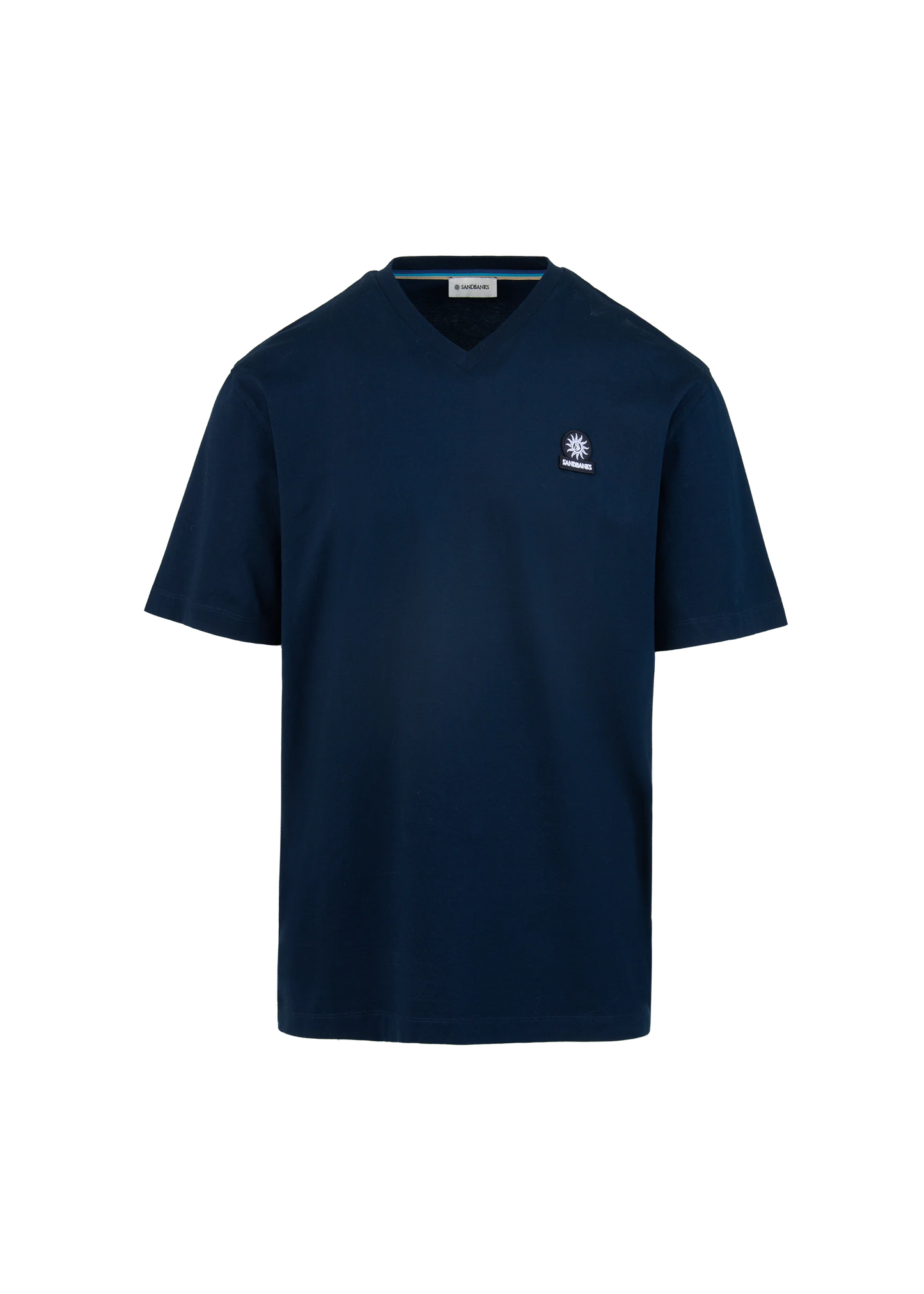 SANDBANKS V NECK COTTON T-SHIRT NAVY BLUE MEDIUM RRP £85 BNWT