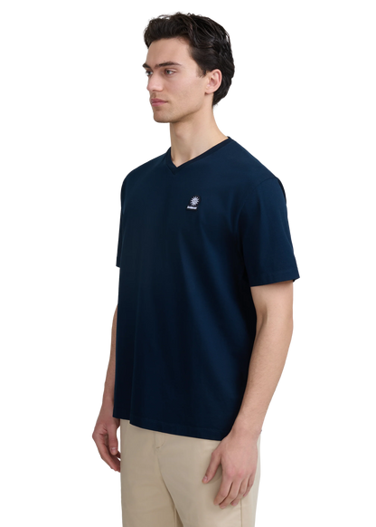 SANDBANKS V NECK COTTON T-SHIRT NAVY BLUE MEDIUM RRP £85 BNWT