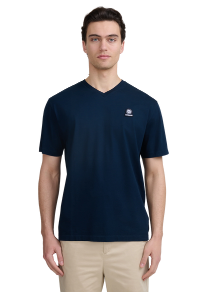 SANDBANKS V NECK COTTON T-SHIRT NAVY BLUE MEDIUM RRP £85 BNWT