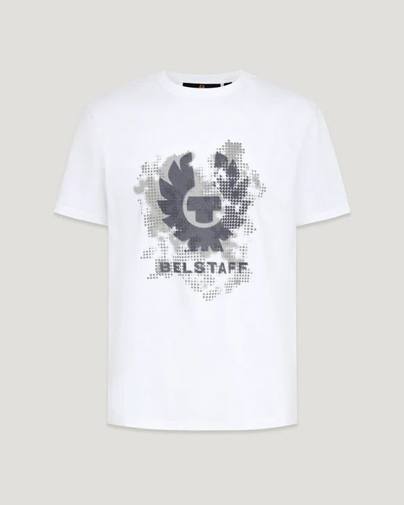 BELSTAFF METRO PHOENIX GRAPHIC LOGO COTTON T-SHIRT WHITE RRP £60 BNWT