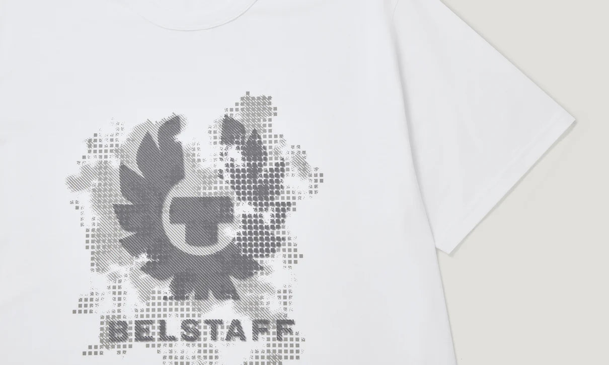 BELSTAFF METRO PHOENIX GRAPHIC LOGO COTTON T-SHIRT WHITE RRP £60 BNWT