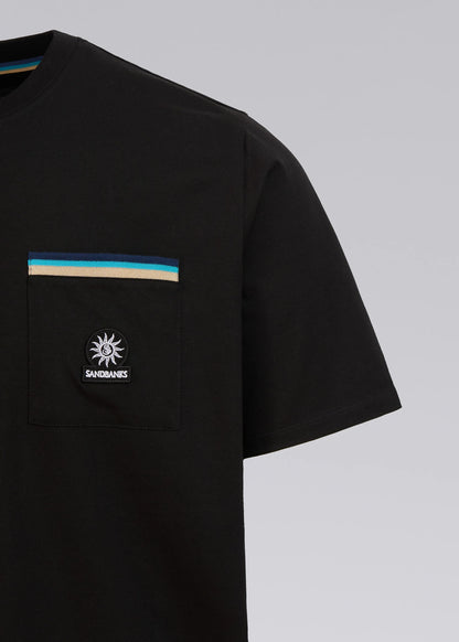 SANDBANKS BADGE LOGO MERCERISED COTTON POCKET T-SHIRT BLACK 4XL RRP £95 BNWT
