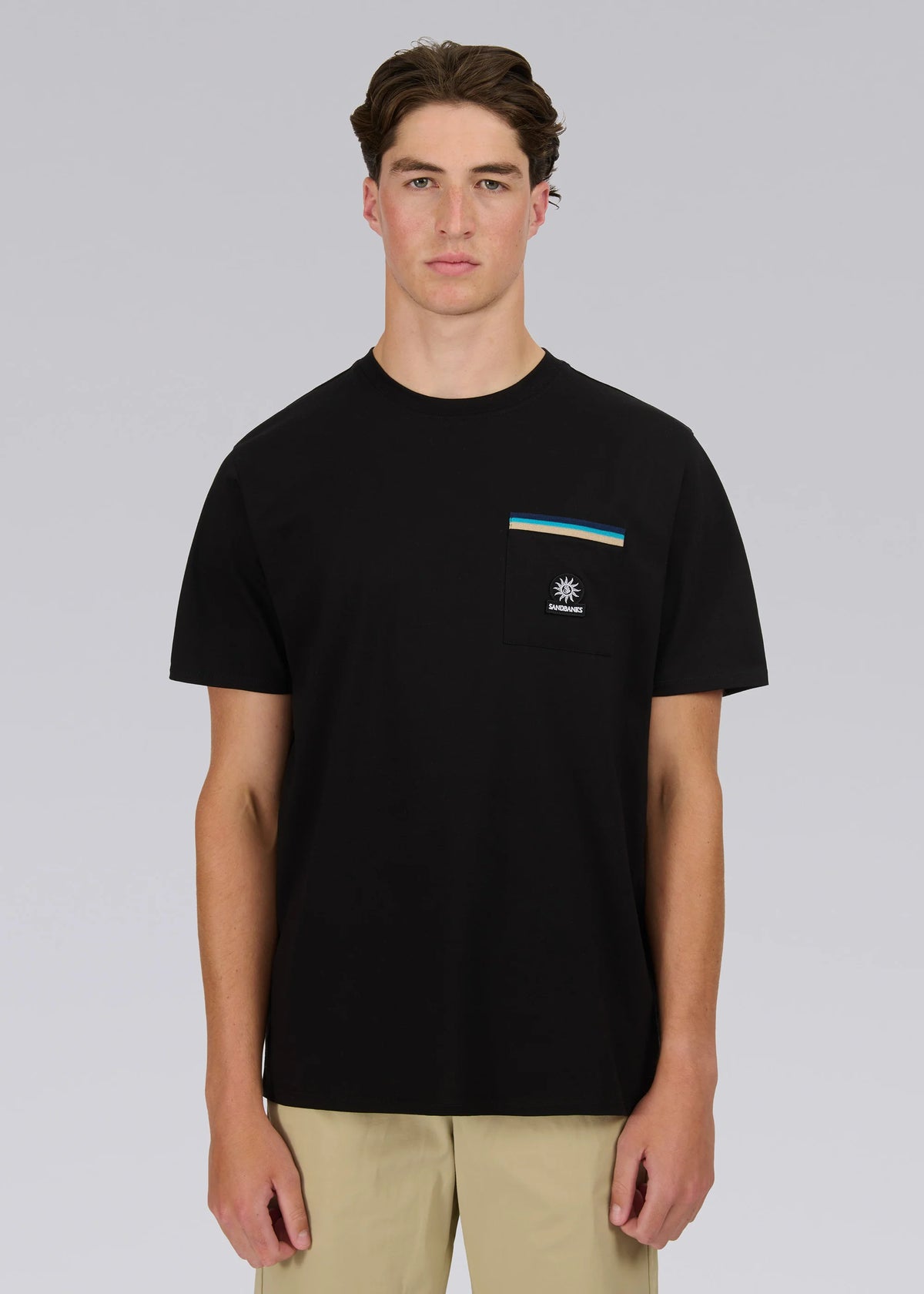 SANDBANKS BADGE LOGO MERCERISED COTTON POCKET T-SHIRT BLACK 4XL RRP £95 BNWT