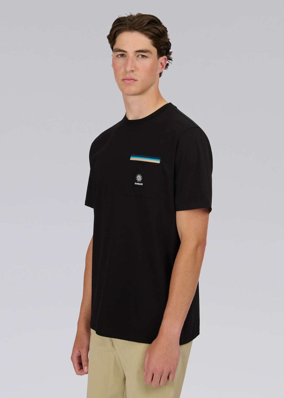 SANDBANKS BADGE LOGO MERCERISED COTTON POCKET T-SHIRT BLACK 4XL RRP £95 BNWT
