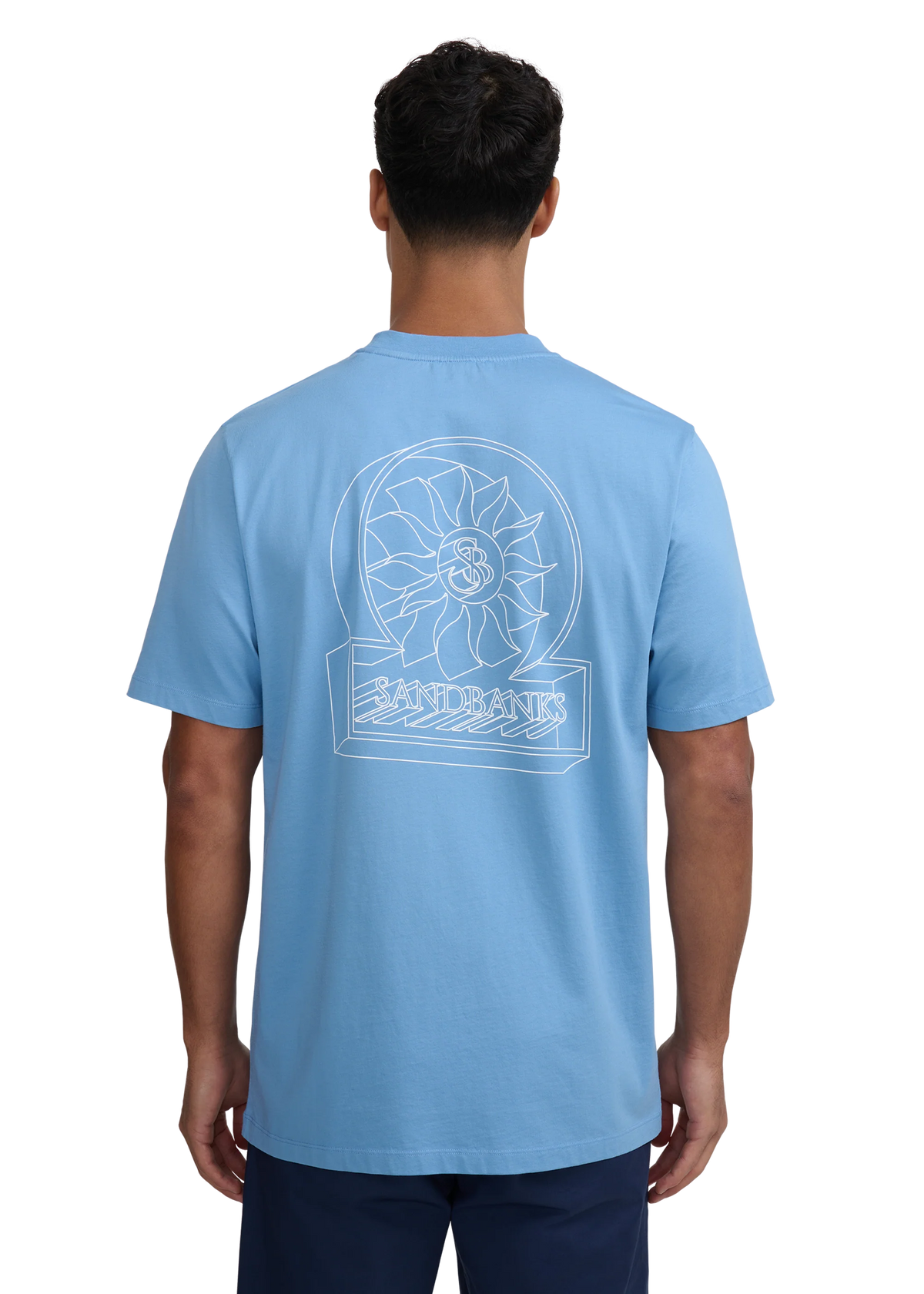 SANDBANKS 3D LOGO COTTON T-SHIRT DUSTY BLUE SLIM FIT 5XL RRP £95 BNWT