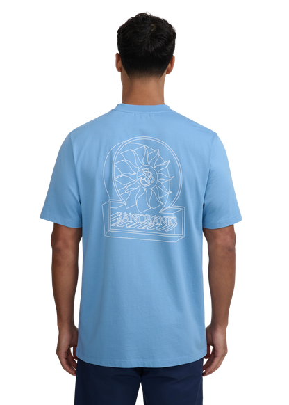 SANDBANKS 3D LOGO COTTON T-SHIRT DUSTY BLUE SLIM FIT 5XL RRP £95 BNWT