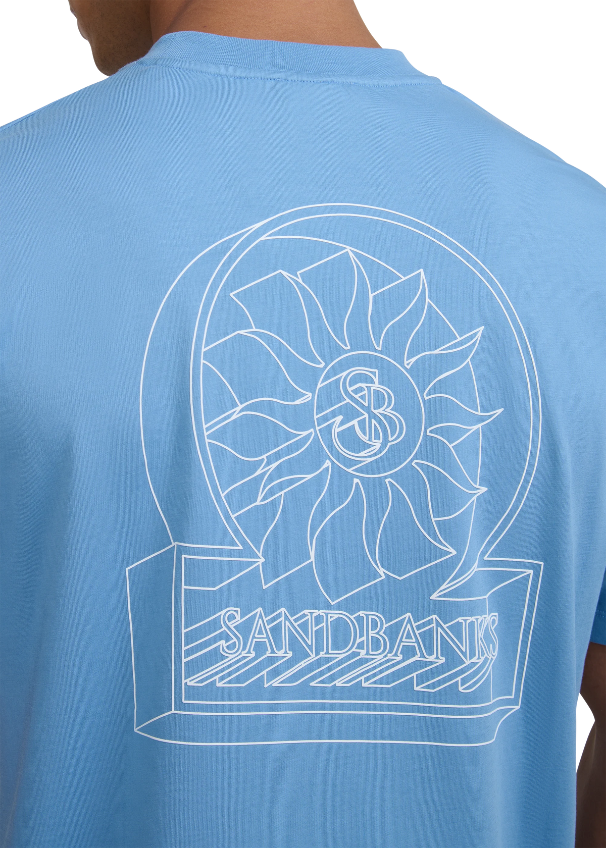 SANDBANKS 3D LOGO COTTON T-SHIRT DUSTY BLUE SLIM FIT 5XL RRP £95 BNWT