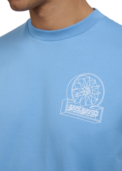 SANDBANKS 3D LOGO COTTON T-SHIRT DUSTY BLUE SLIM FIT 5XL RRP £95 BNWT