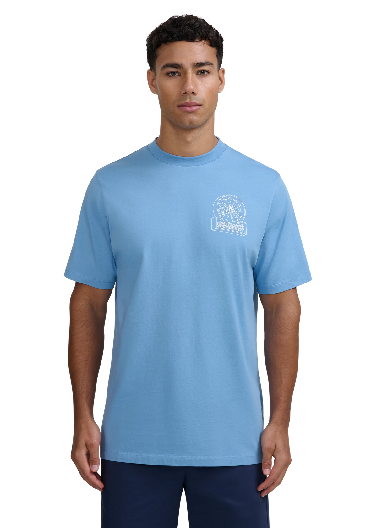 SANDBANKS 3D LOGO COTTON T-SHIRT DUSTY BLUE SLIM FIT 5XL RRP £95 BNWT