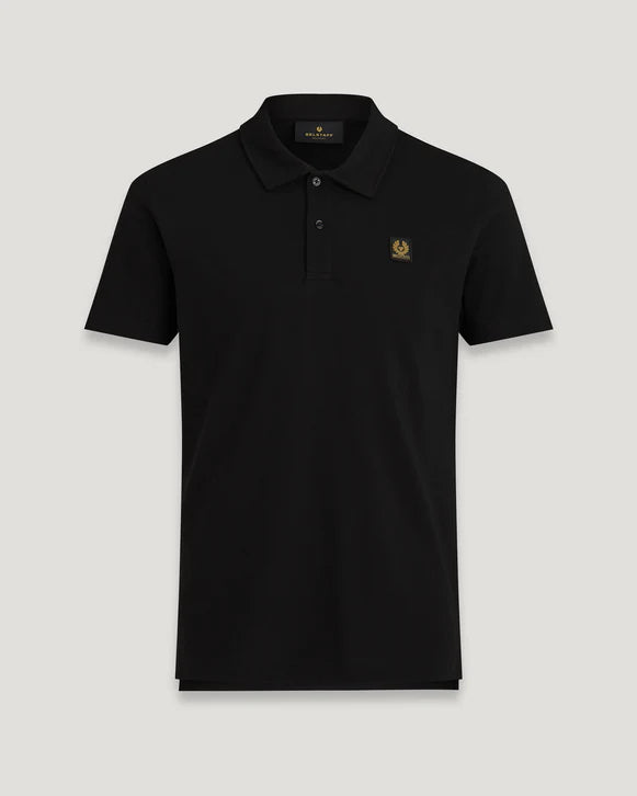 BELSTAFF MONITOR MICRO PIQUE COTTON POLO SHIRT IN BLACK M RRP £110 BNWT