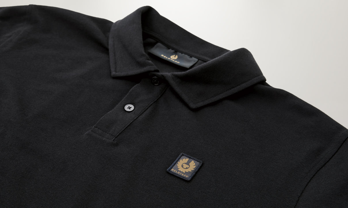BELSTAFF MONITOR MICRO PIQUE COTTON POLO SHIRT IN BLACK M RRP £110 BNWT
