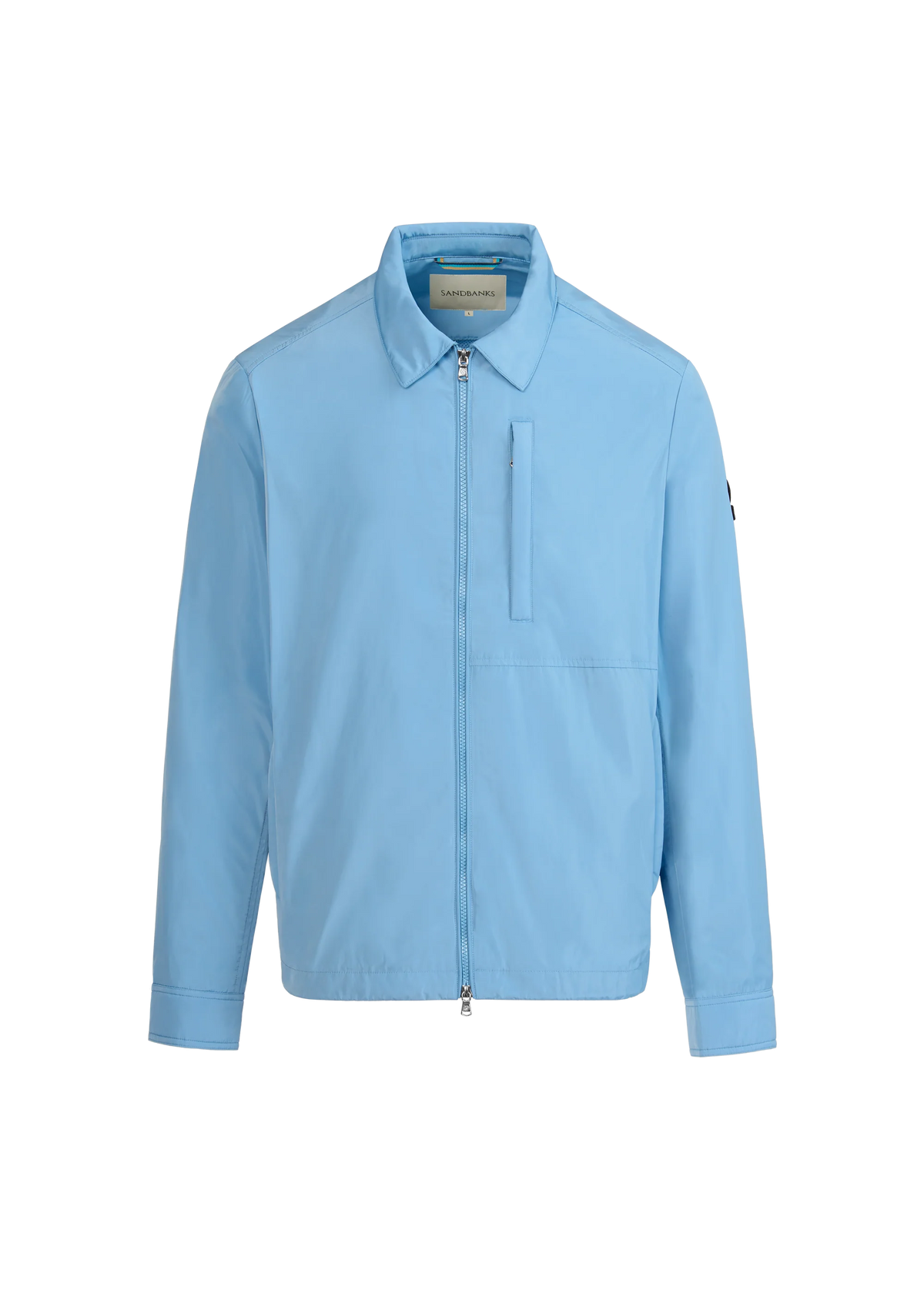 SANDBANKS UTILITY ZIP UP POLYESTER OVERSHIRT JACKET DUSTY BLUE XL RRP £295 BNWT