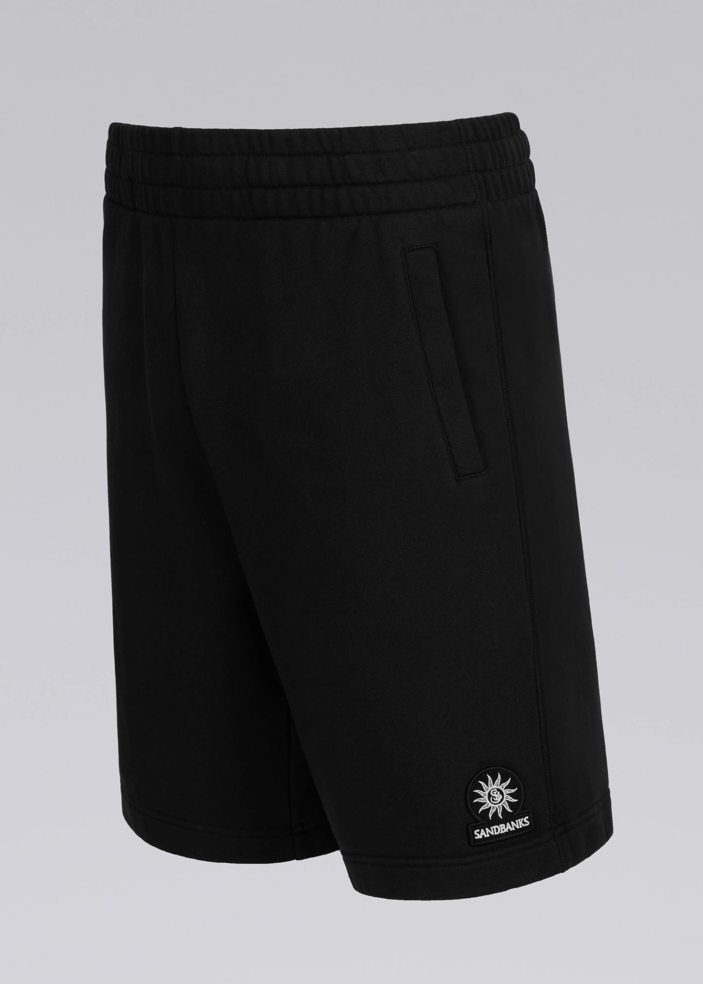SANDBANKS BADGE LOGO SWEATSHORTS BLACK RRP £125 BNWT
