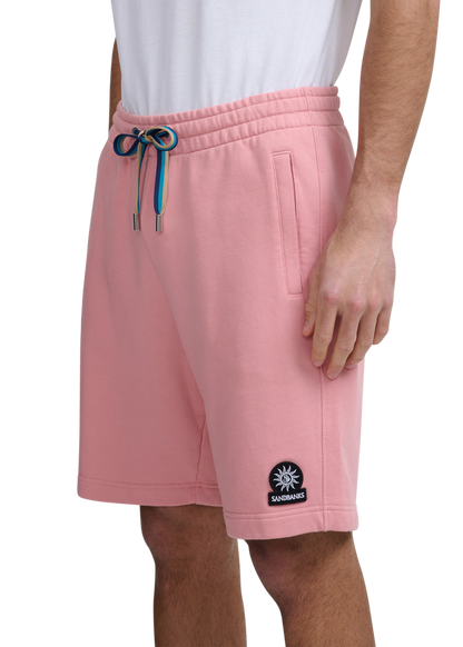 SANDBANKS BADGE LOGO COTTON FLEECE SWEAT SHORTS DUSTY PINK RRP £125 BNWT