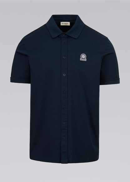 SANDBANKS FULL BUTTON INTERLOCK COTTON POLO SHIRT NAVY BLUE 3XL RRP £155 BNWT
