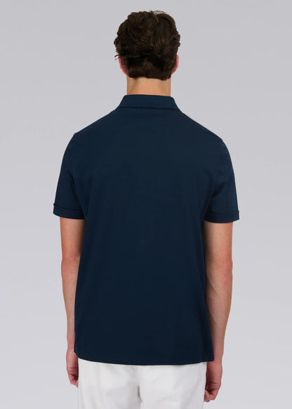 SANDBANKS FULL BUTTON INTERLOCK COTTON POLO SHIRT NAVY BLUE 3XL RRP £155 BNWT